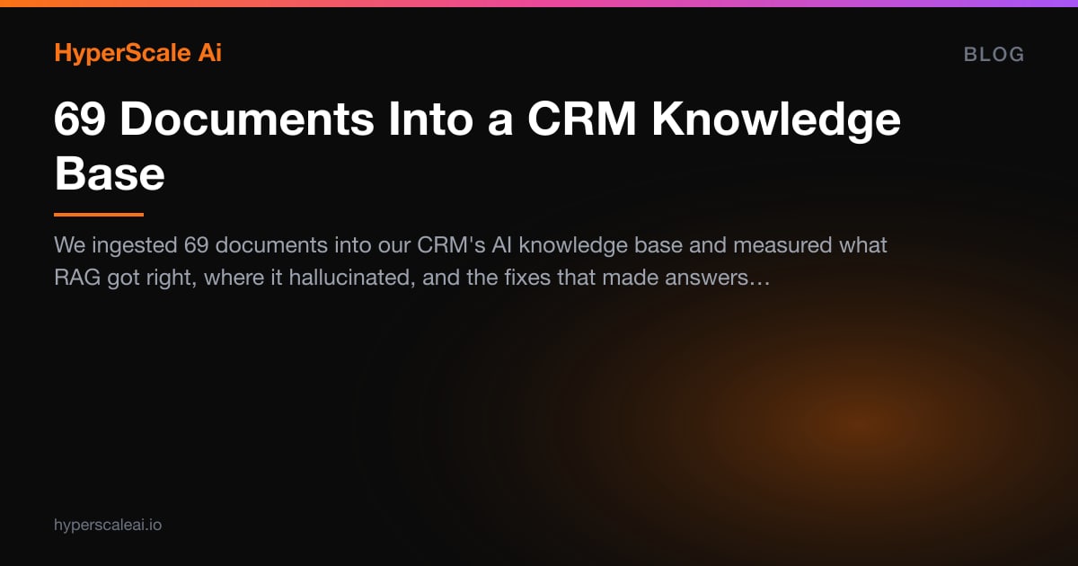 We Ingested 69 Documents Into Our CRM's AI Knowledge Base — Here's What ...